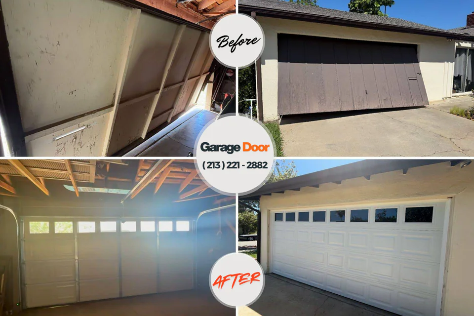 Before and after: garage door repair Parker, FL